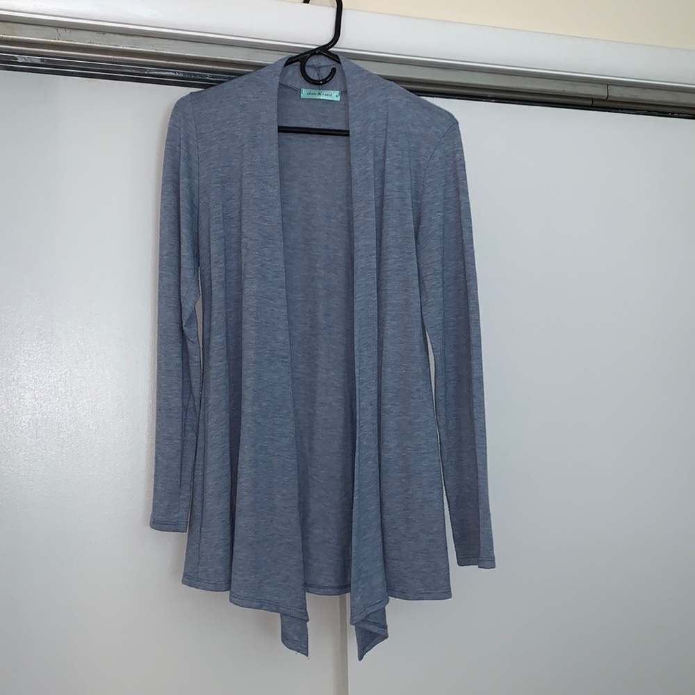 Heather Light Blue Open Cardigan/Sweater